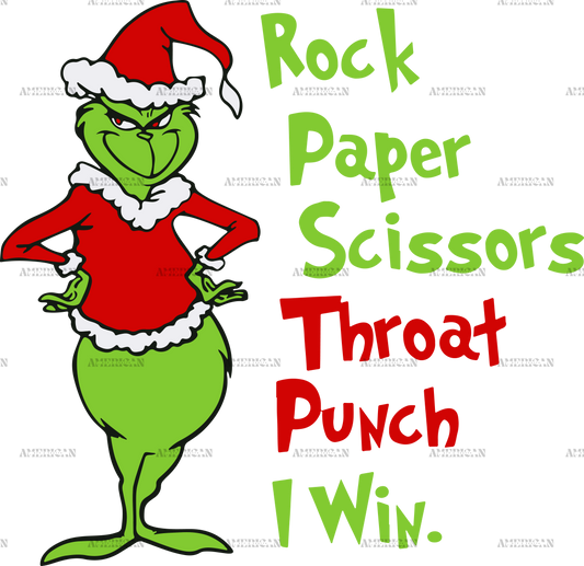 Rock Paper Scissors Grinch-1 DTF Transfer