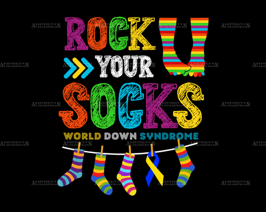 Rock Your Socks World Down Syndrome Day-2 DTF Transfer