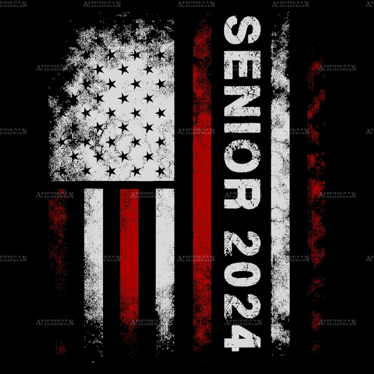 Senior 2024 American Flag DTF Transfer