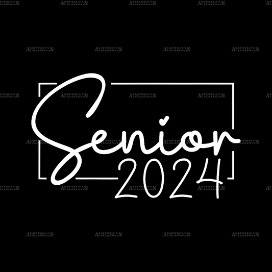 Senior 2024 Square White DTF Transfer