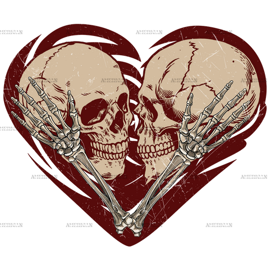 Skeleton Skull Kisses DTF Transfer