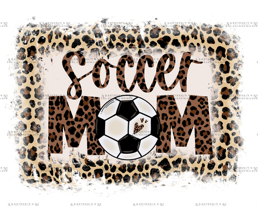 Soccer Mom Leopard Frame DTF Transfer