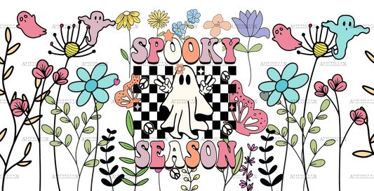 Spooky Season Halloween Flowers UV DTF Transfer