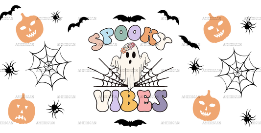 Spooky Vibes Pumpkin UV DTF Transfer