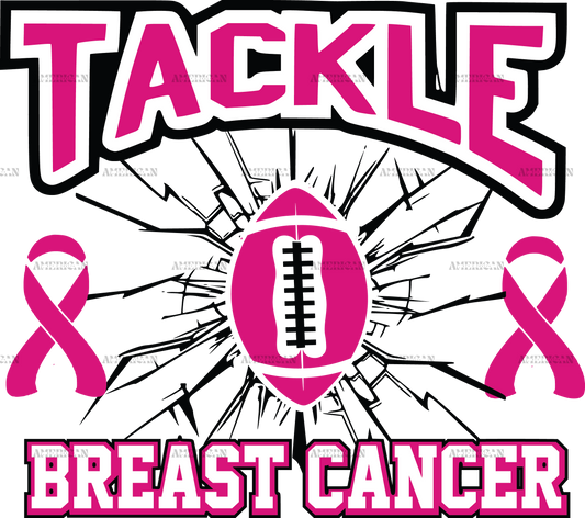 Tackle Breast Cancer Football Cracks DTF Transfer