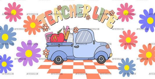 Teacher Life Truck UV DTF Transfer