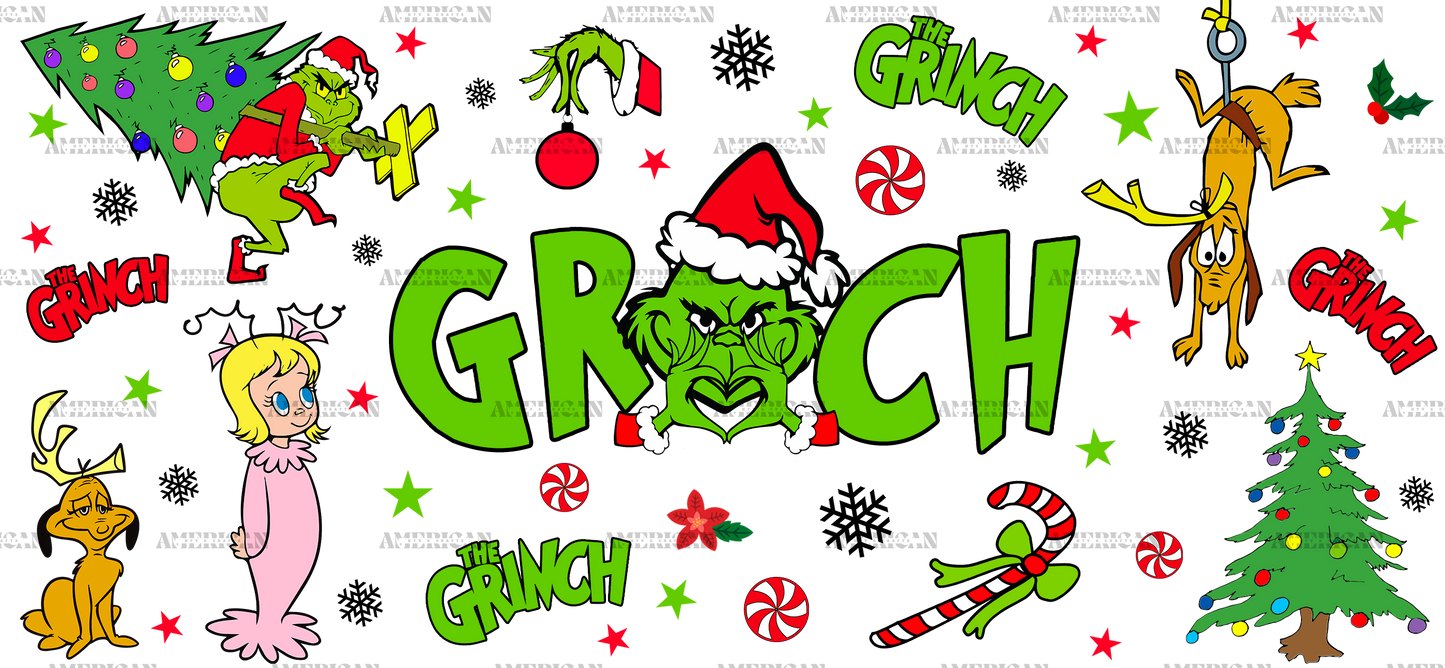 The Red Grinch UV DTF Transfer