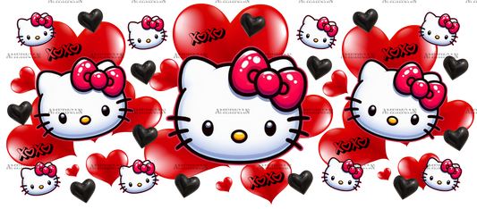 Valentines Kitty Xoxo UV DTF Transfer