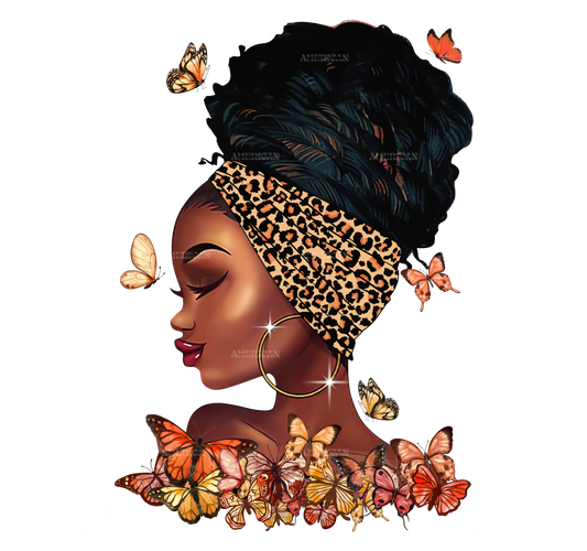 Afro Black Girl-2 DTF Transfer
