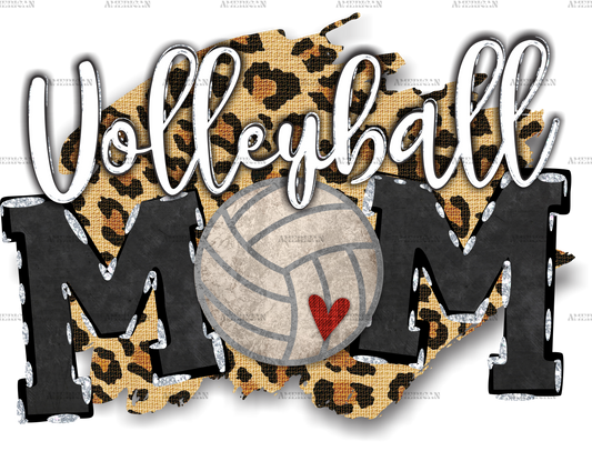 Volleyball Mom Leopard DTF Transfer
