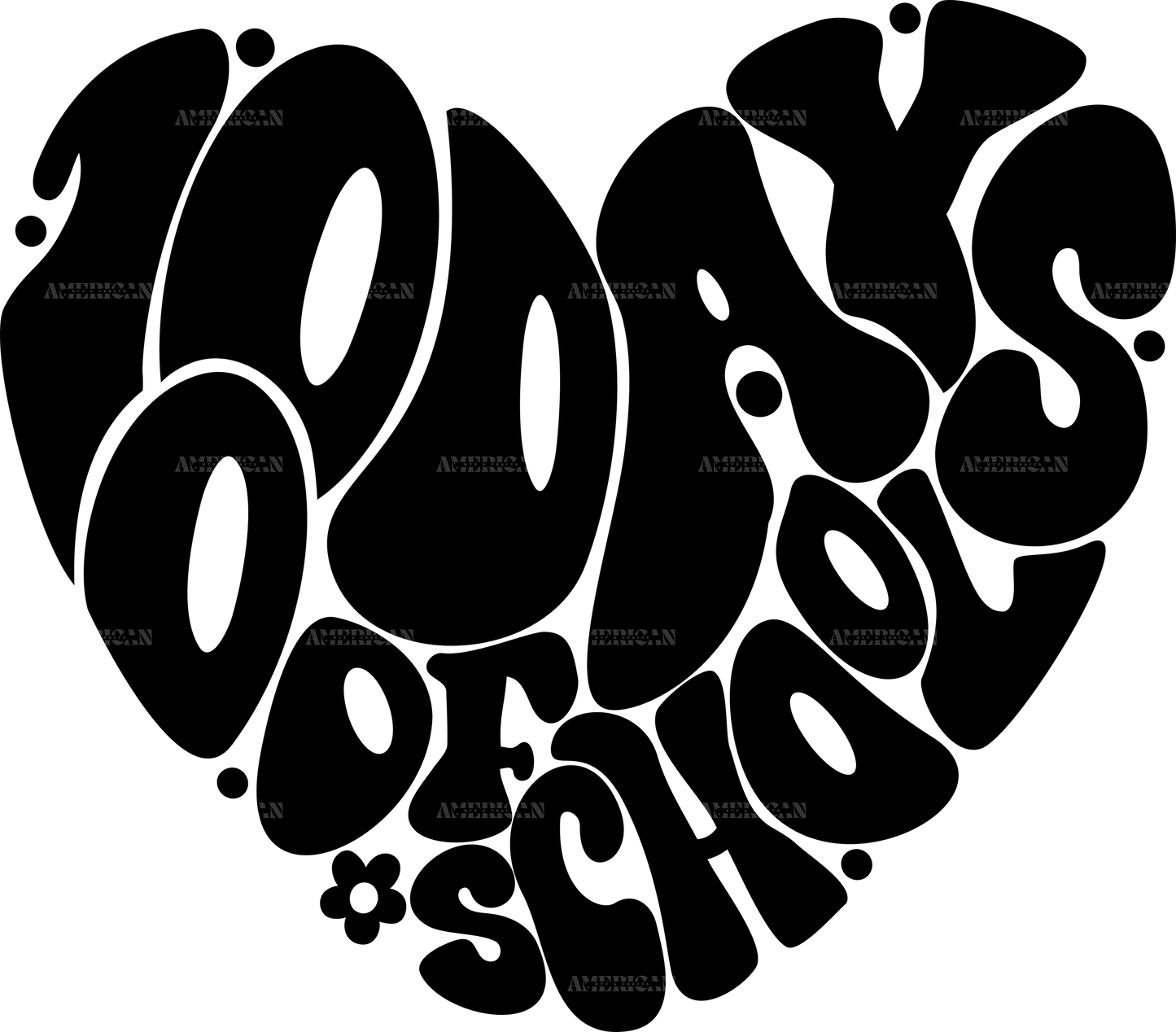 100 Days Of School Heart-4 DTF Transfer