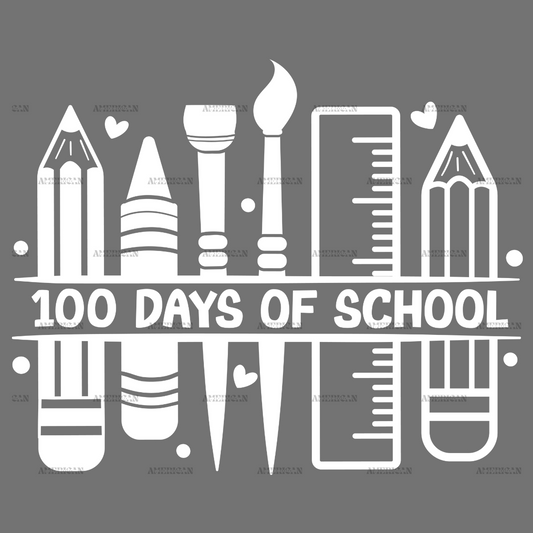 100 Days Of School Stationery-3 DTF Transfer