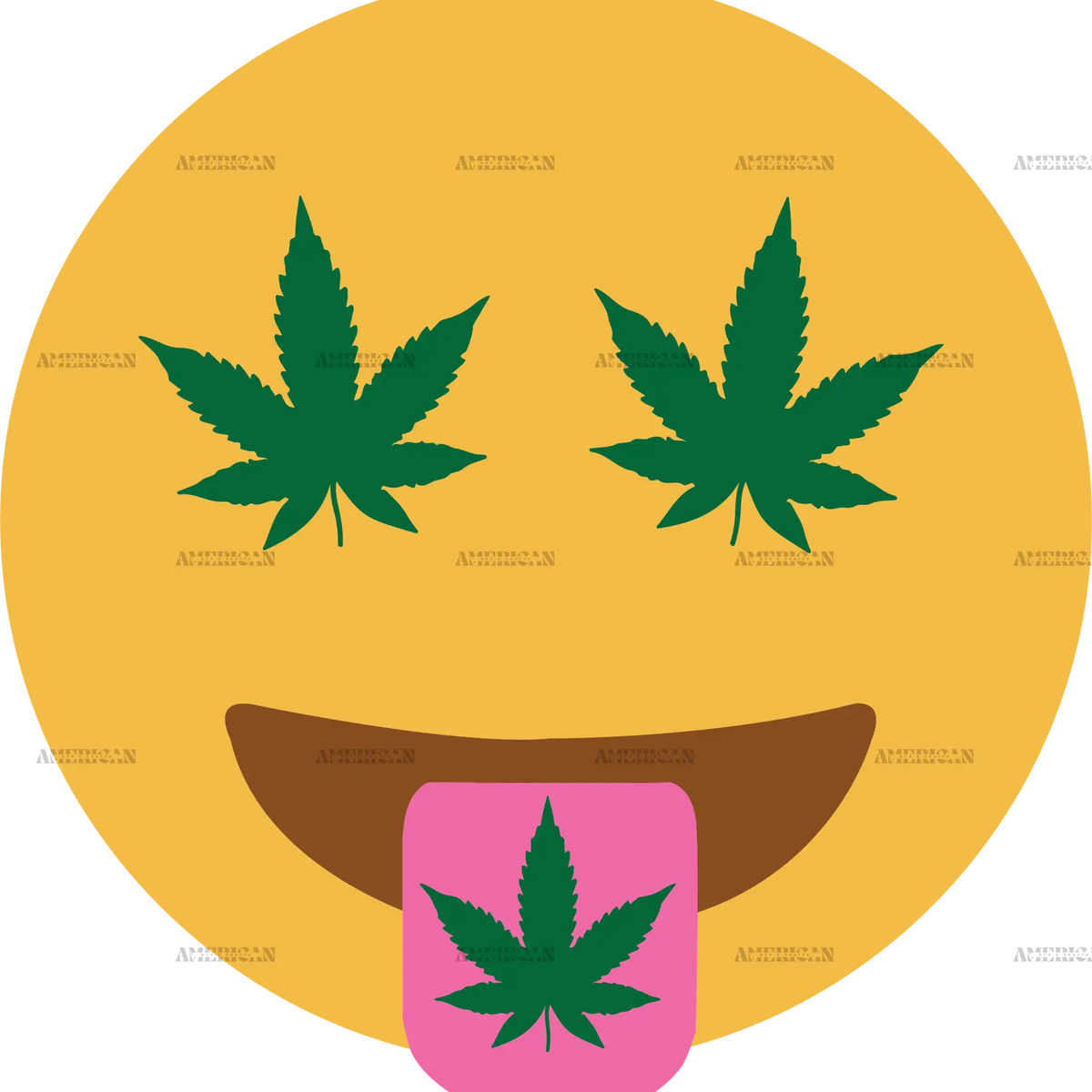 Weed emoji DTF Transfer β American HTV Supply - Dallas