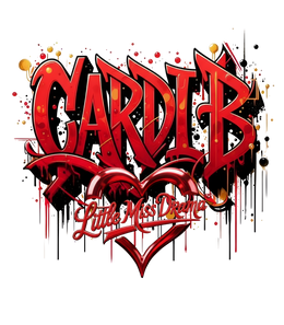 Cardi B Little Miss Drama Tour Red Heart DTF Transfer