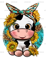 Cute_Cow_With_Sunflower_And_Leopard