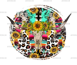 Bull_Skull_With_Sunflowers