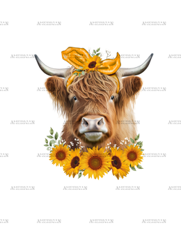 Highland_Cow_Sunflowers