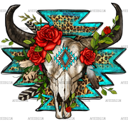 Roses_With_Aztec_Bull_Skull