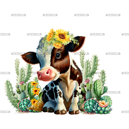 Cow_And_Sunflower