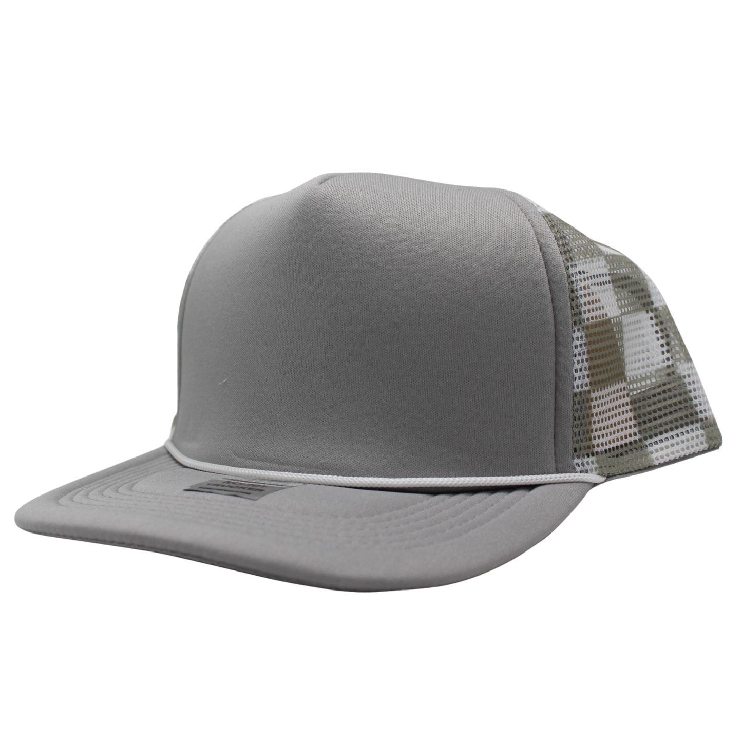 Checkered Trucker Cap Polyester Foam Front 5 Panel