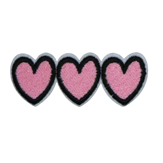 Three Pink Hearts Patch (Small/Embroidery)