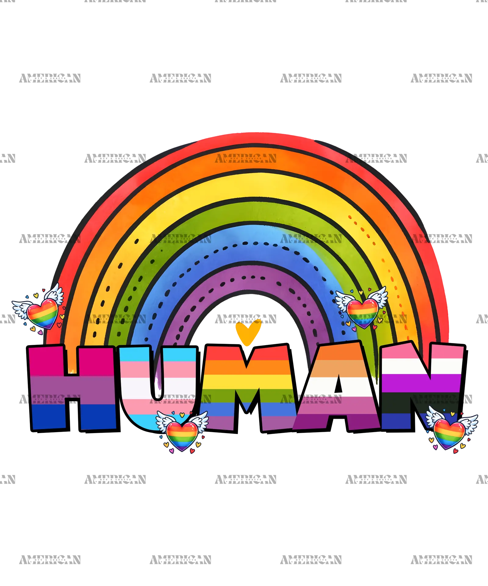 Human Rainbow-2 DTF Transfer – American HTV Supply - Dallas