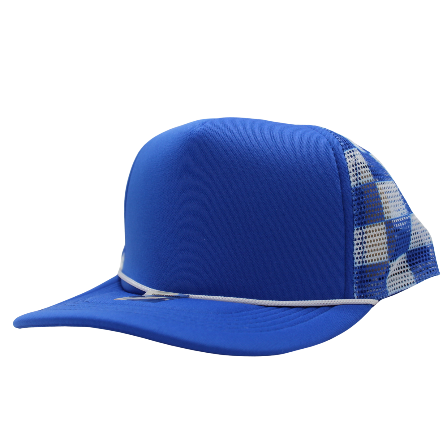 Checkered Trucker Cap Polyester Foam Front 5 Panel