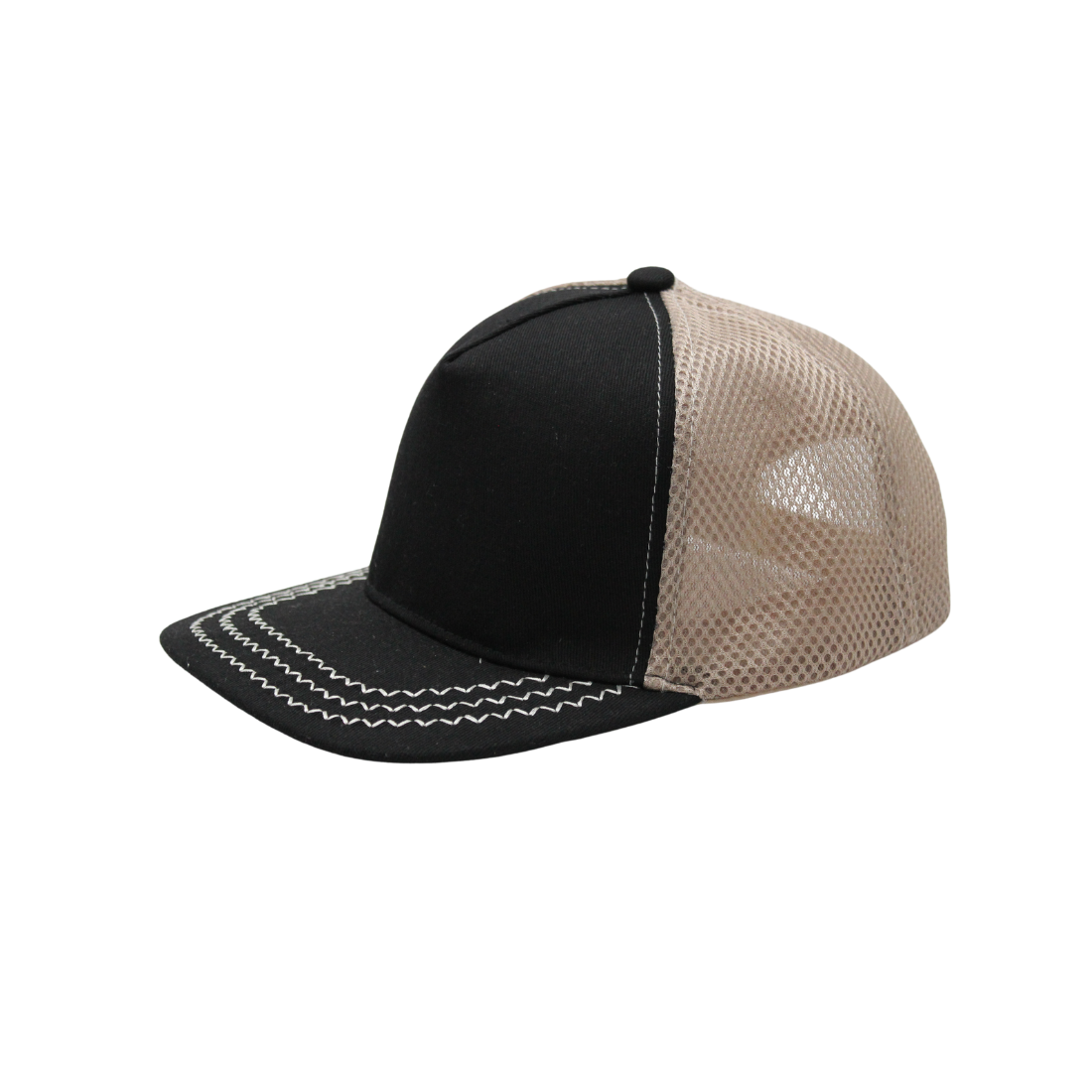 2-Tone Zigzag Design Meshback Caps