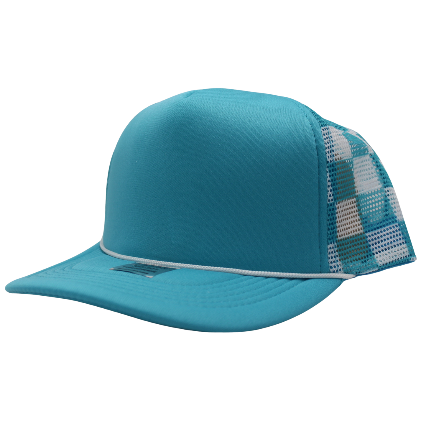 Checkered Trucker Cap Polyester Foam Front 5 Panel