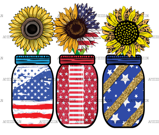 American Sunflower Jars DTF Transfer