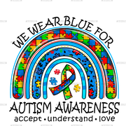 Autism Awareness Rainbow DTF Transfer