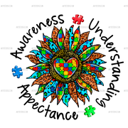 Autism Awareness Sunflower DTF Transfer