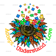 Autism Sunflower DTF Transfer