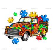 Autism Truck DTF Transfer