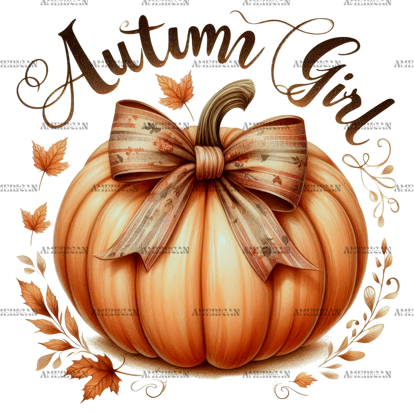 Autumn Girl Pumpkin DTF Transfer