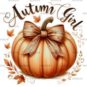 Autumn Girl Pumpkin DTF Transfer