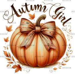 Autumn Girl Pumpkin DTF Transfer