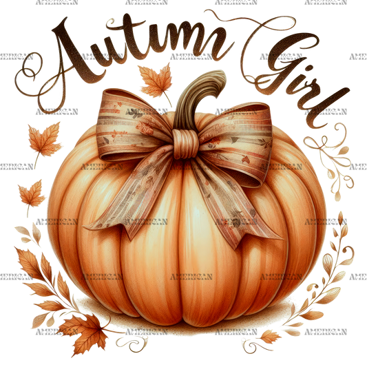 Autumn Girl Pumpkin DTF Transfer