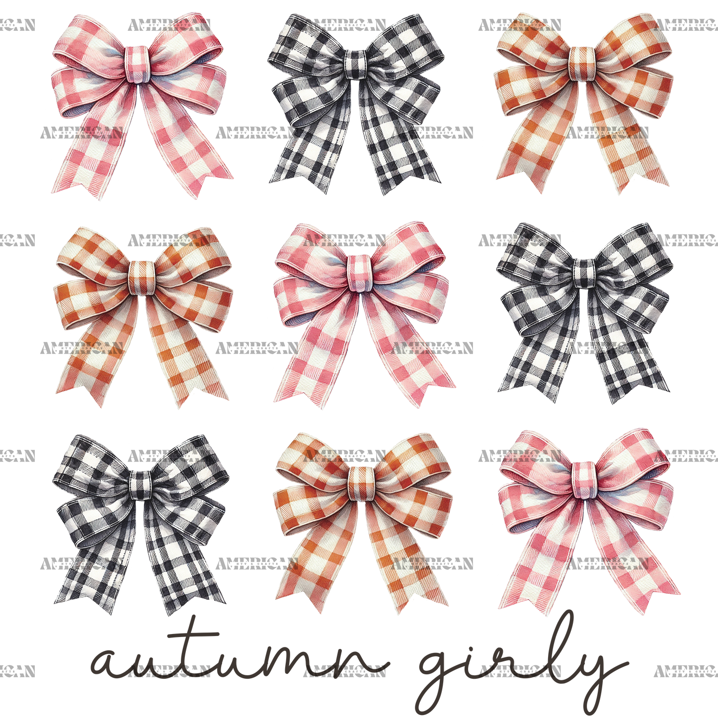 Autumn Girly Bows-1 DTF Transfer