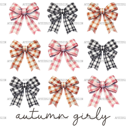 Autumn Girly Bows-1 DTF Transfer