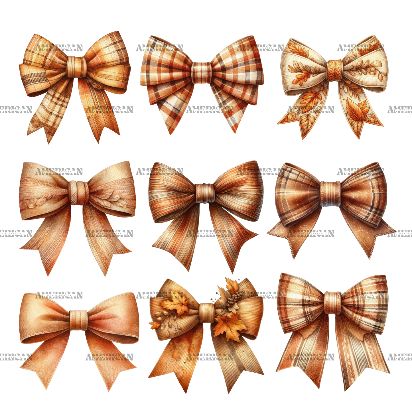 Autumn Girly Bows-2 DTF Transfer