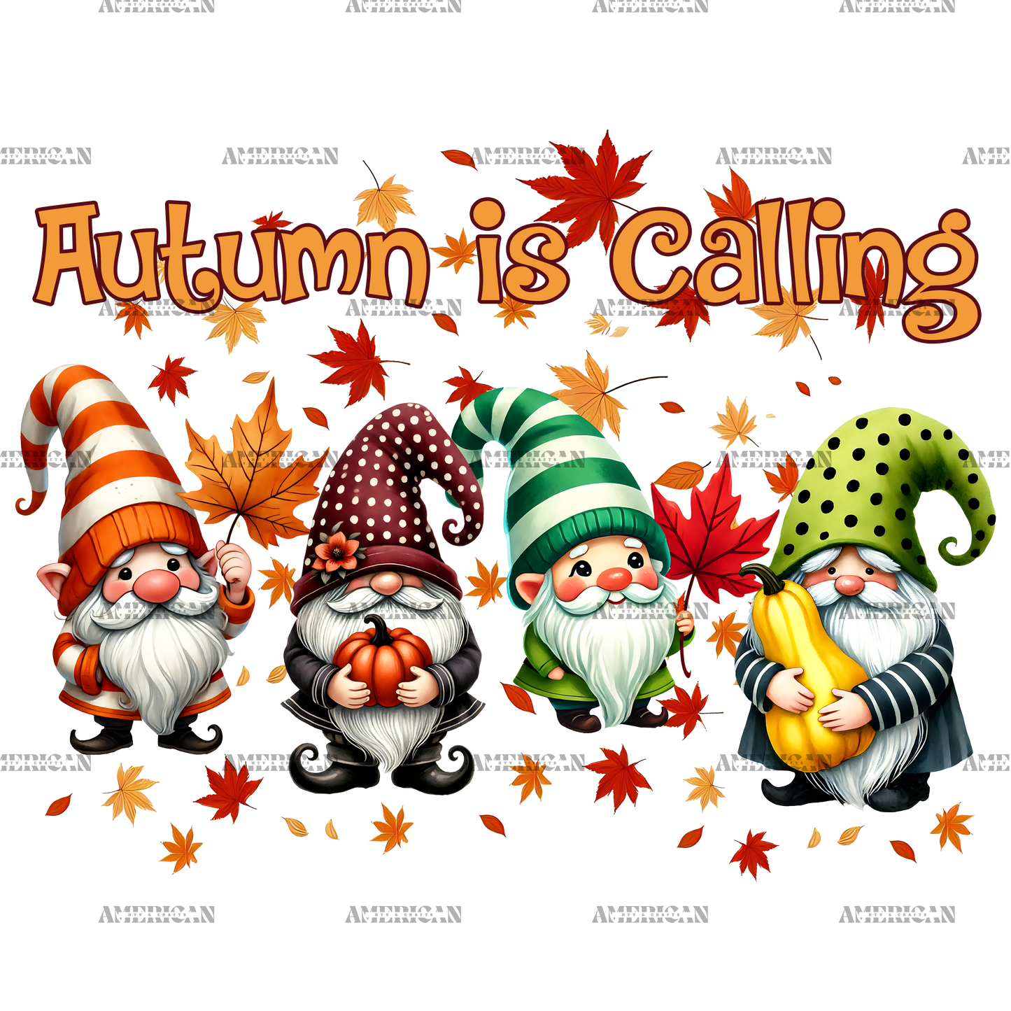 Autumn Is Calling Gnomies DTF Transfer