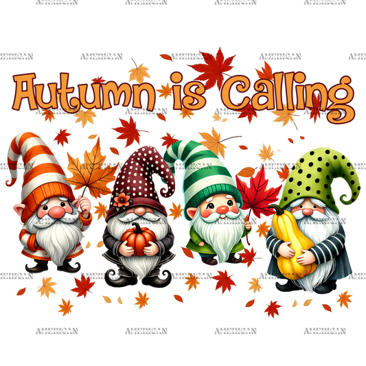 Autumn Is Calling Gnomies DTF Transfer