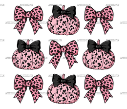 Autumn Pumpkins Bows-12 DTF Transfer