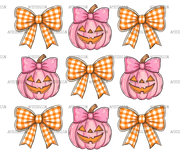 Autumn Pumpkins Bows-13 DTF Transfer