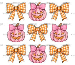 Autumn Pumpkins Bows-13 DTF Transfer