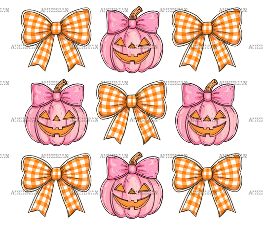 Autumn Pumpkins Bows-13 DTF Transfer