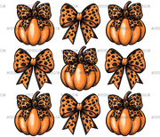 Autumn Pumpkins Bows-2 DTF Transfer