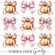 Autumn Pumpkins Bows-7 DTF Transfer