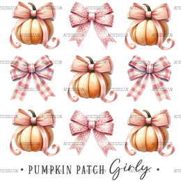 Autumn Pumpkins Bows-7 DTF Transfer